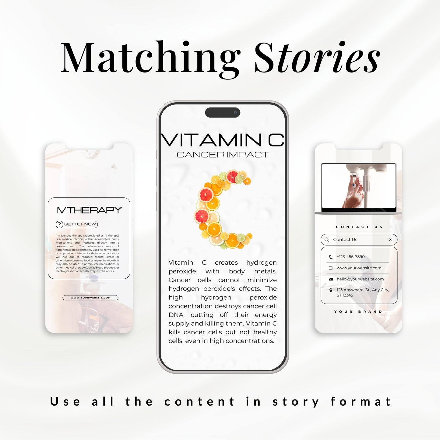 White IV Vitamin Therapy Instagram Templates