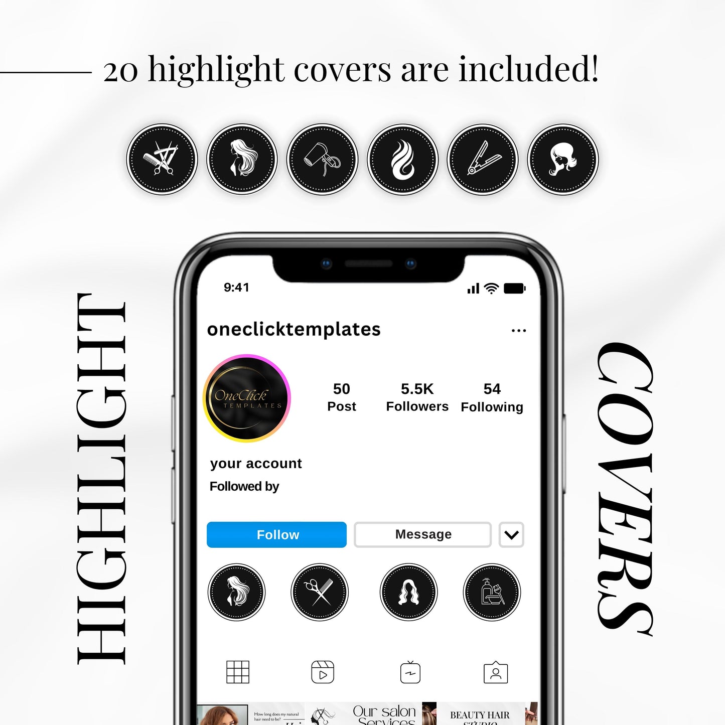 Hairstylist Light Instagram Templates