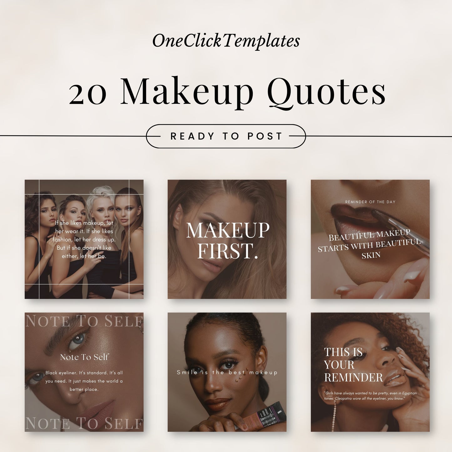 Brown Makeup Artist Instagram Templates